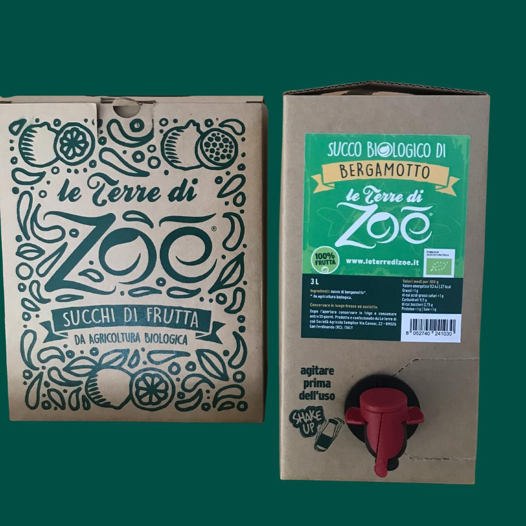 Succo Bergamotto biologico di Calabria 100% formato Bag in Box 3L Le terre di zoè
